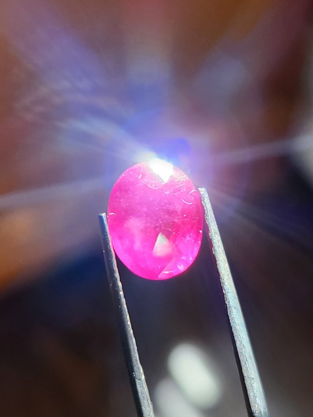 VTG 3.85ct Ruby Loose Gemstone 10x8mm Oval Cut Vivid Red Natural Corundum